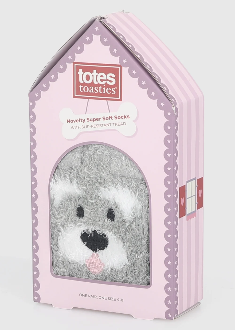 Totes Dog Pink Novelty Super Soft Slipper-Sox - One Size Image 2