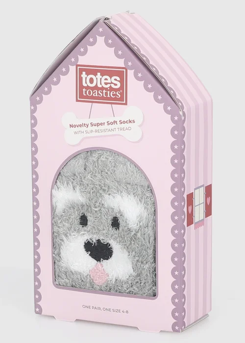 Totes Dog Pink Novelty Super Soft Slipper-Sox - One Size Image 2