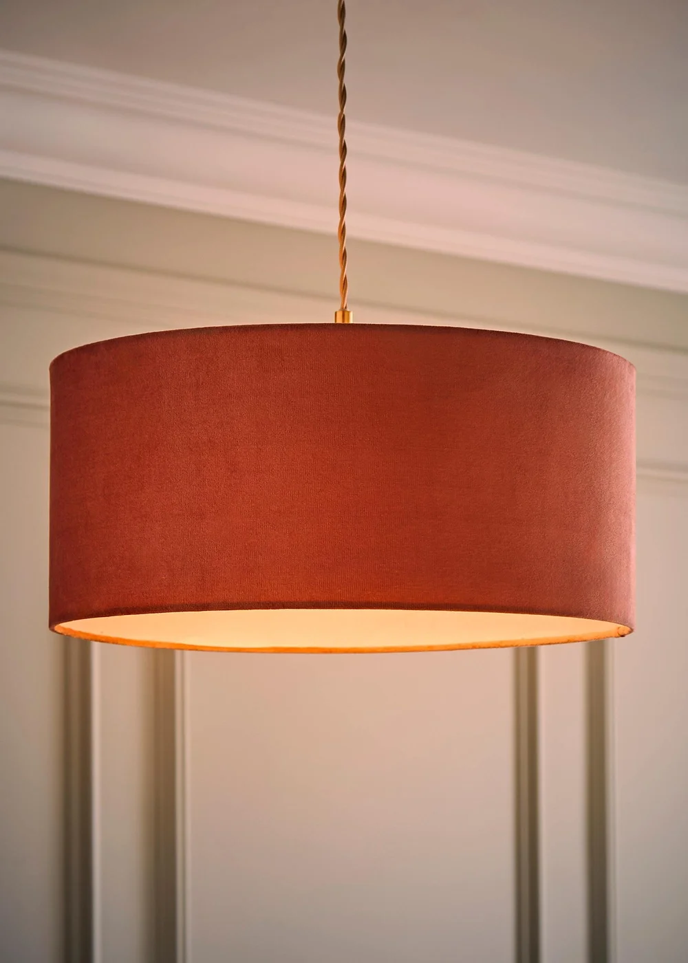 ValueLights Ashley Pink Velvet Squat Drum Shade - One Size Image 2