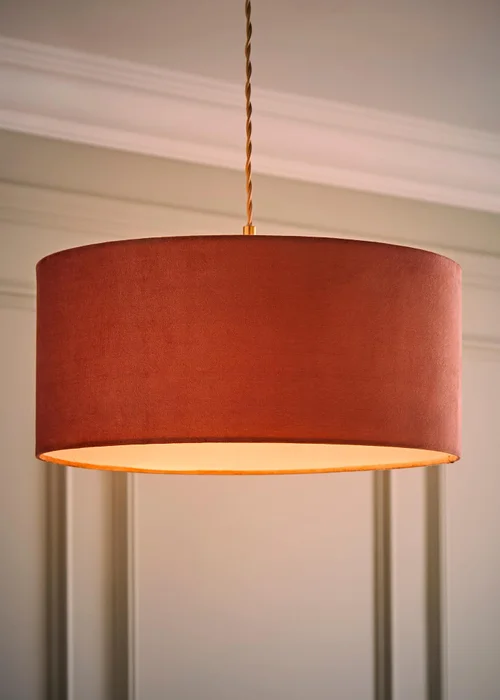 ValueLights Ashley Pink Velvet Squat Drum Shade - One Size Image 2