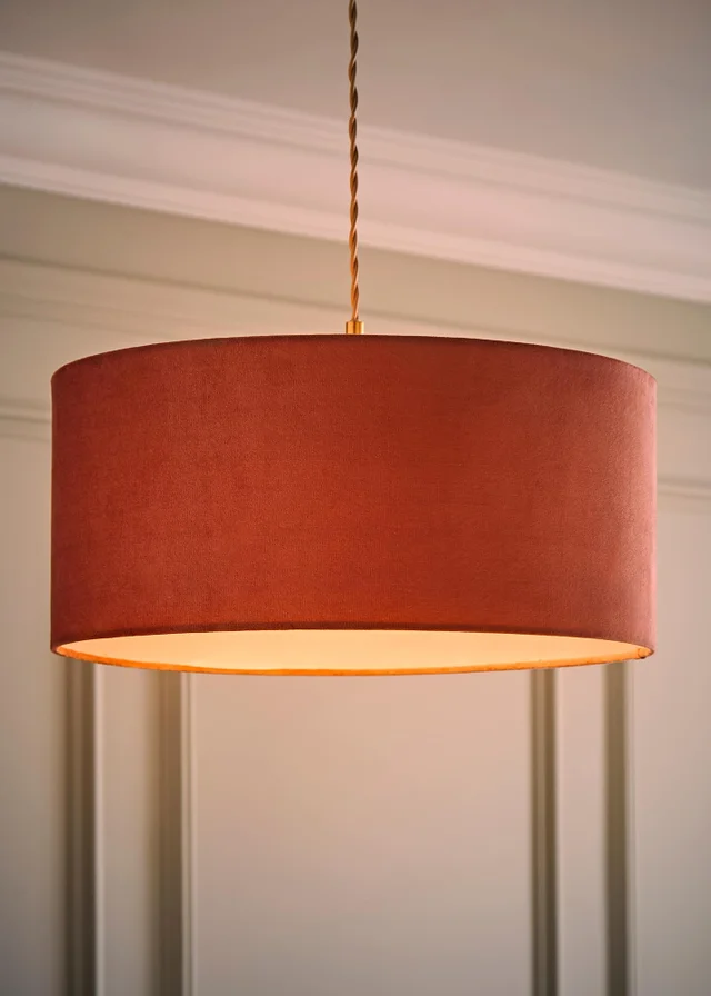 ValueLights Ashley Pink Velvet Squat Drum Shade