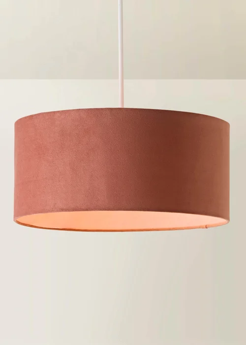 ValueLights Ashley Pink Velvet Squat Drum Shade - One Size Image 3