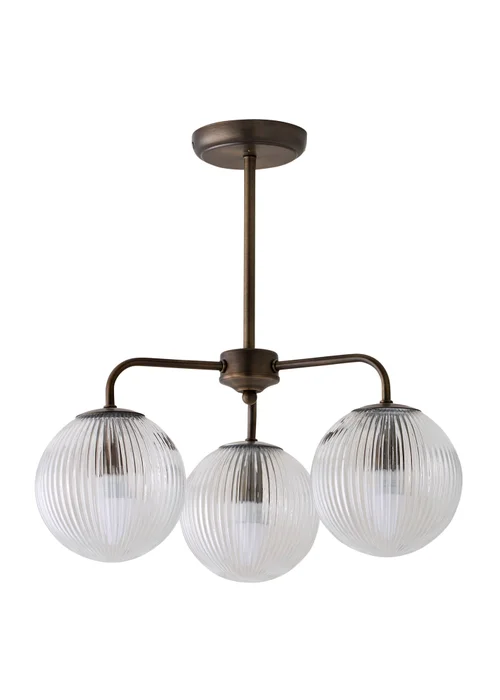 ValueLights Kempton Brushed Brass 3 Arm Chandelier (IP44) - One Size Image 5