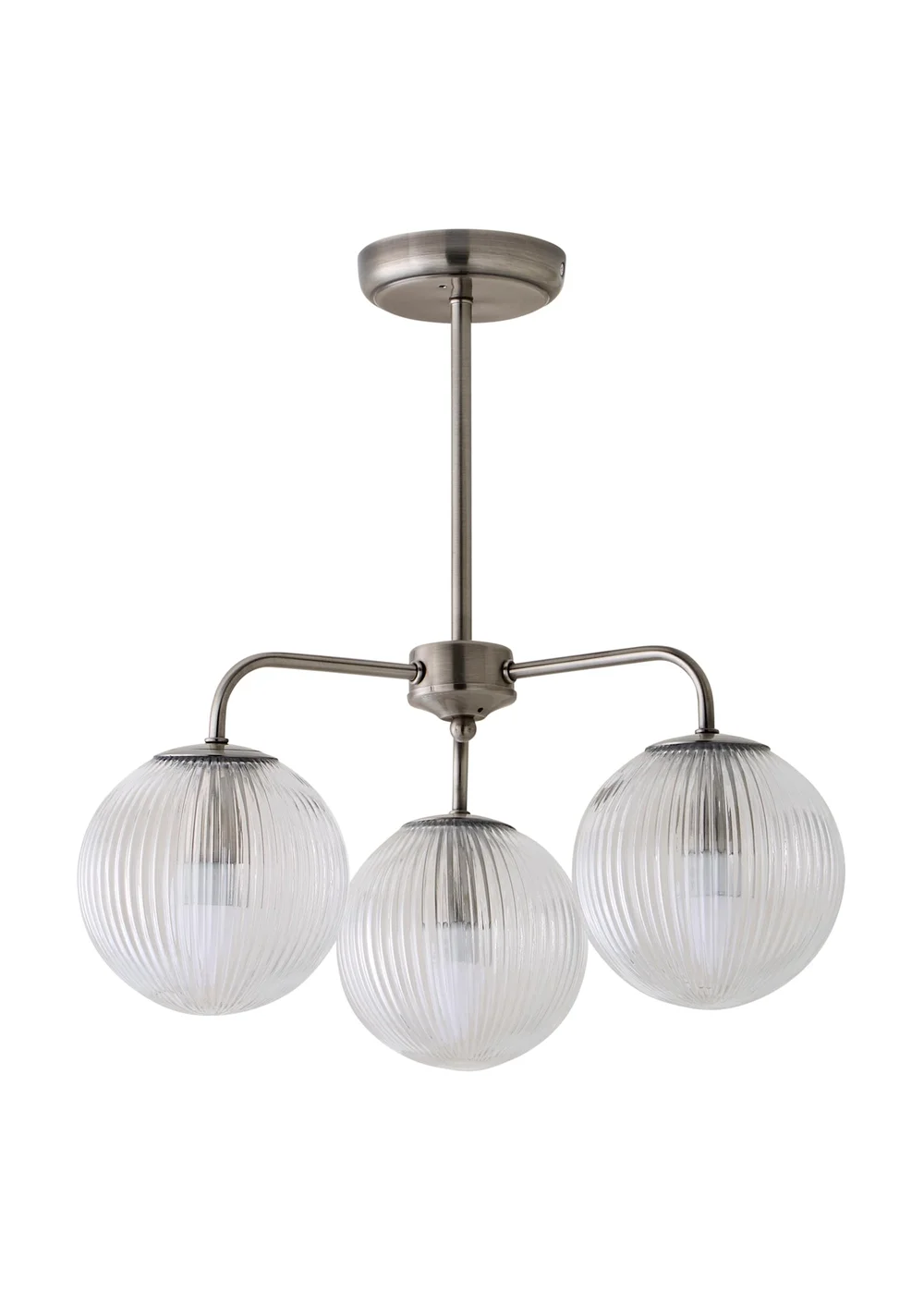ValueLights Kempton Brushed Chrome 3 Arm Chandelier (IP44) - One Size Image 4