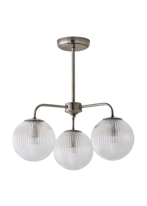 ValueLights Kempton Brushed Chrome 3 Arm Chandelier (IP44) - One Size Image 4