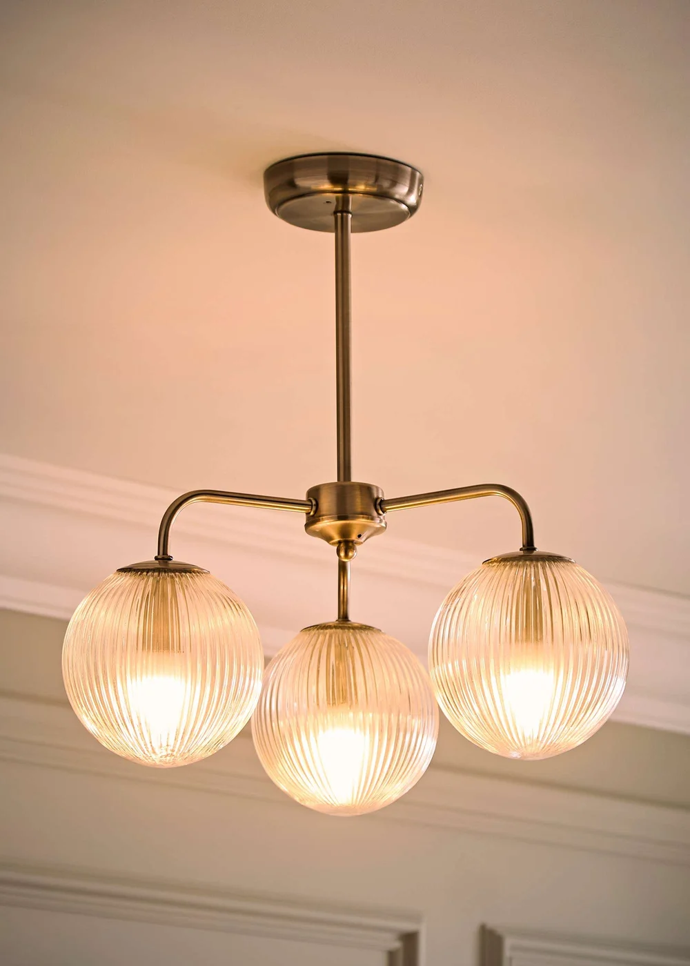 ValueLights Kempton Brushed Chrome 3 Arm Chandelier (IP44) - One Size Image 2