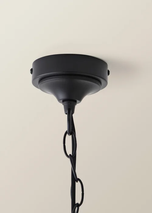 ValueLights Carmit Matte Black 5 Arm Fabric Shade Chandelier - One Size Image 6
