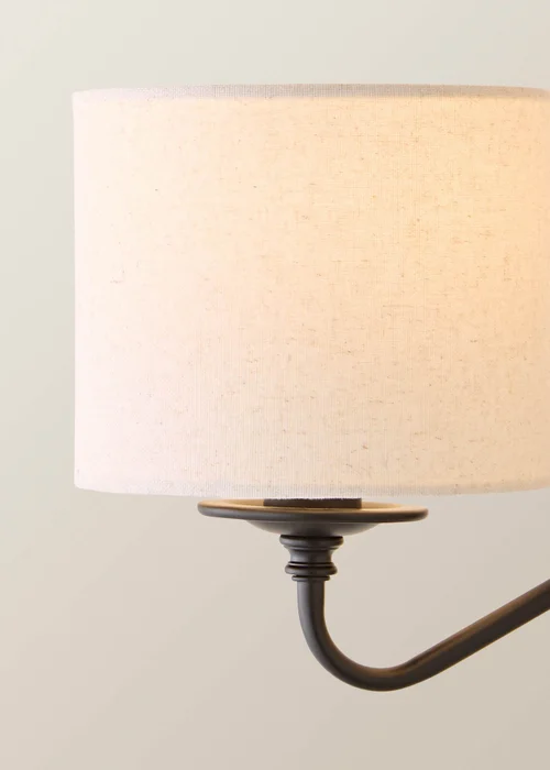 ValueLights Carmit Matte Black 5 Arm Fabric Shade Chandelier - One Size Image 4