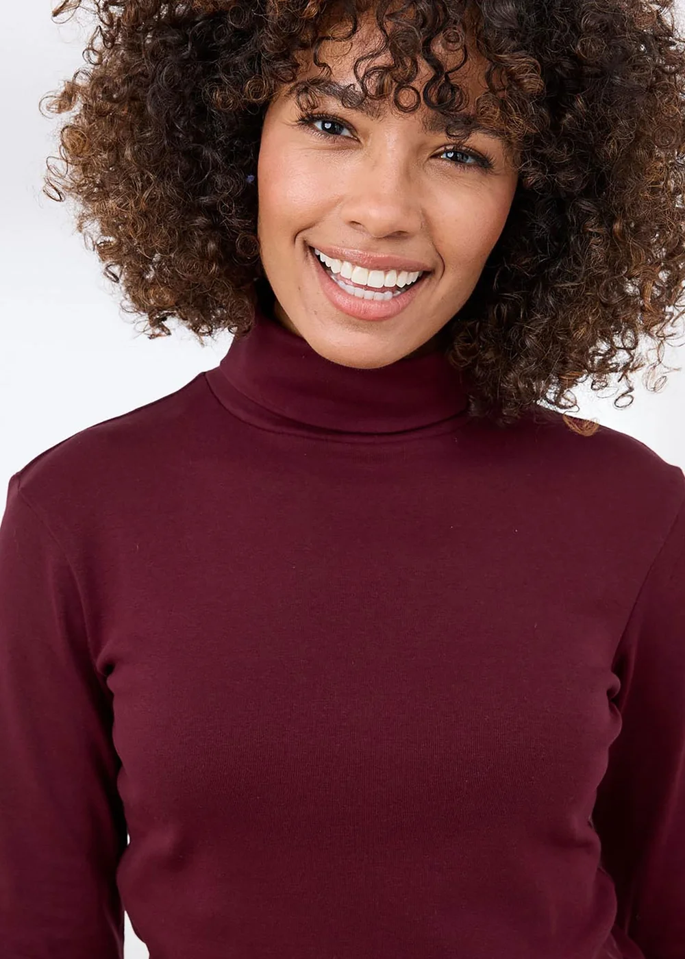 Cotton Traders Burgundy Rollneck Top - S Image 3