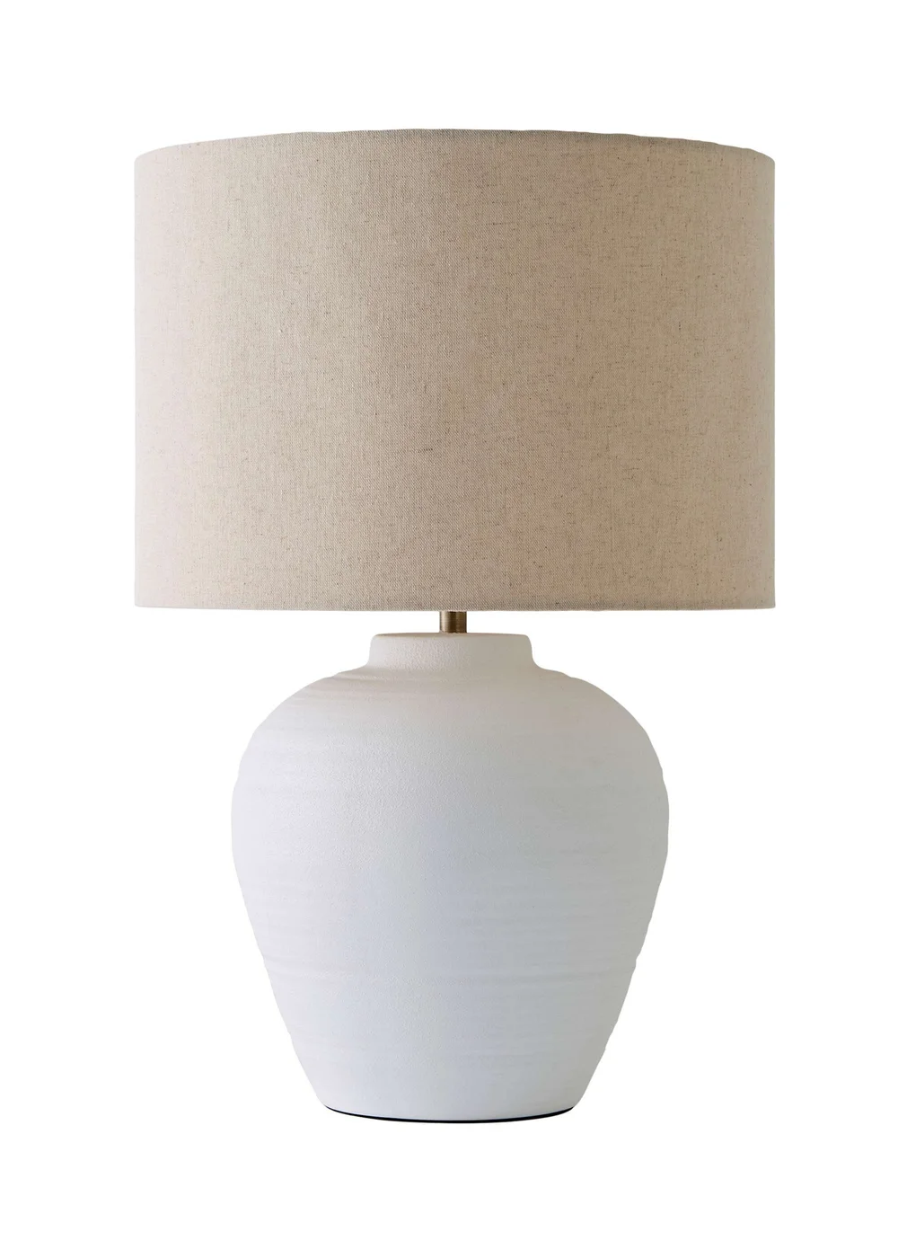 ValueLights Reid White Large Ribbed Ceramic Table Lamp - L Image 5