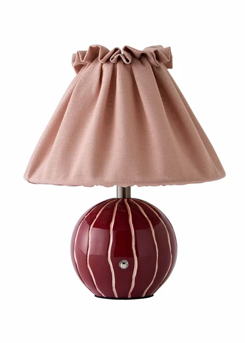ValueLights Elma Burgundy Stripe Rechargeable Table Lamp - One Size Image 5