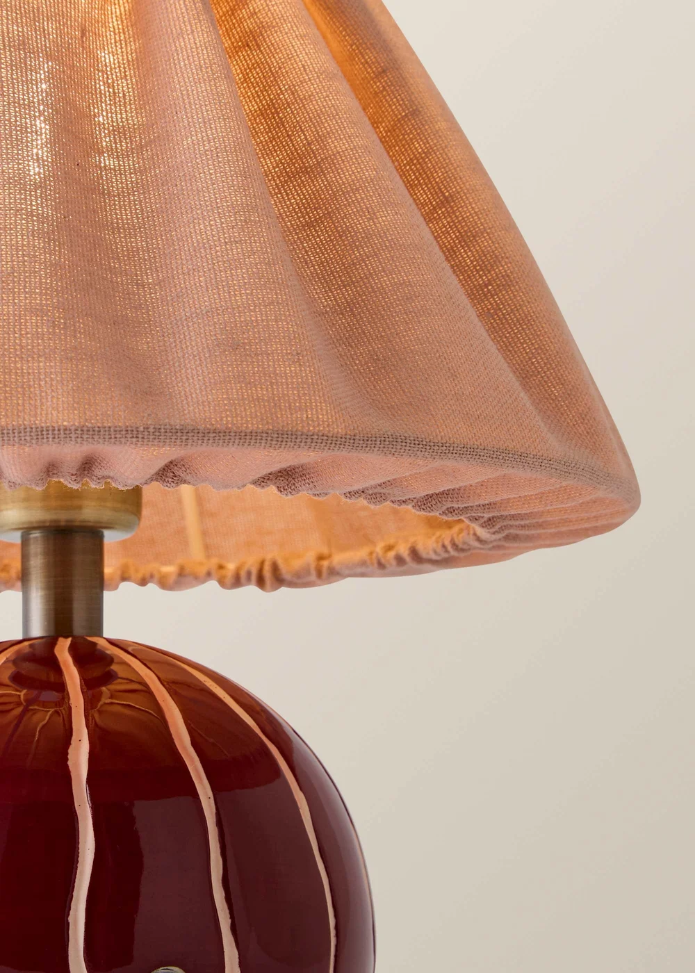 ValueLights Elma Burgundy Stripe Rechargeable Table Lamp - One Size Image 4
