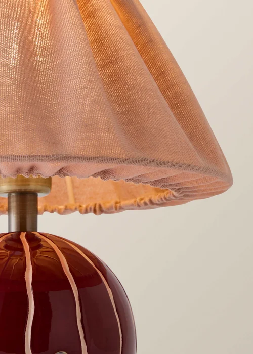 ValueLights Elma Burgundy Stripe Rechargeable Table Lamp - One Size Image 4