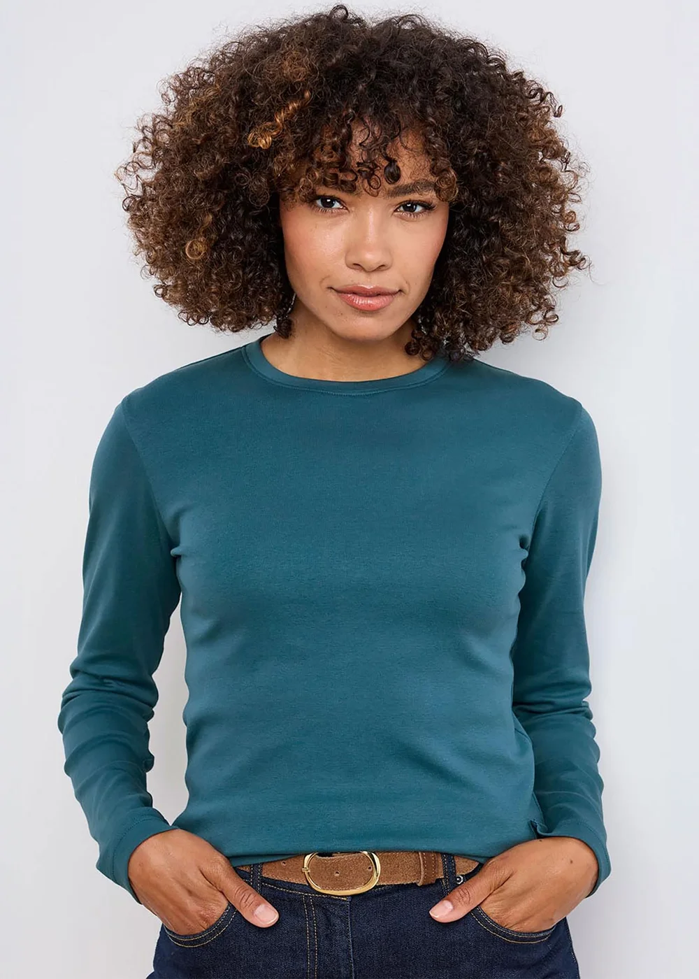Cotton Traders Kingfisher Long Sleeve Crew Neck Base Layer Top - S Image 1