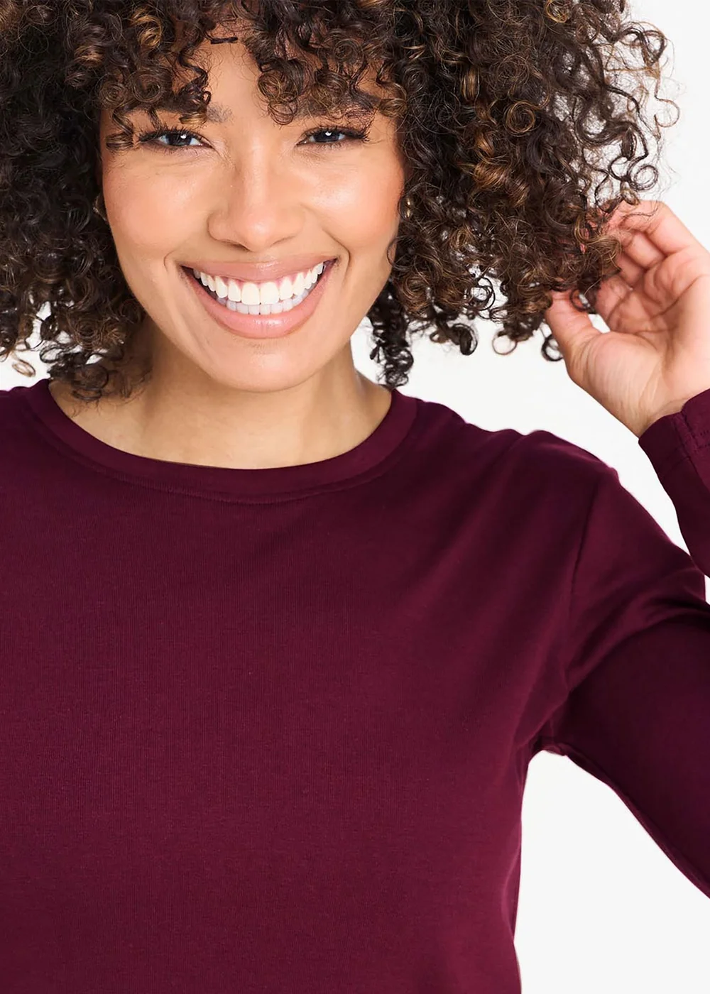 Cotton Traders Burgundy Long Sleeve Crew Neck Base Layer Top - XS Image 3