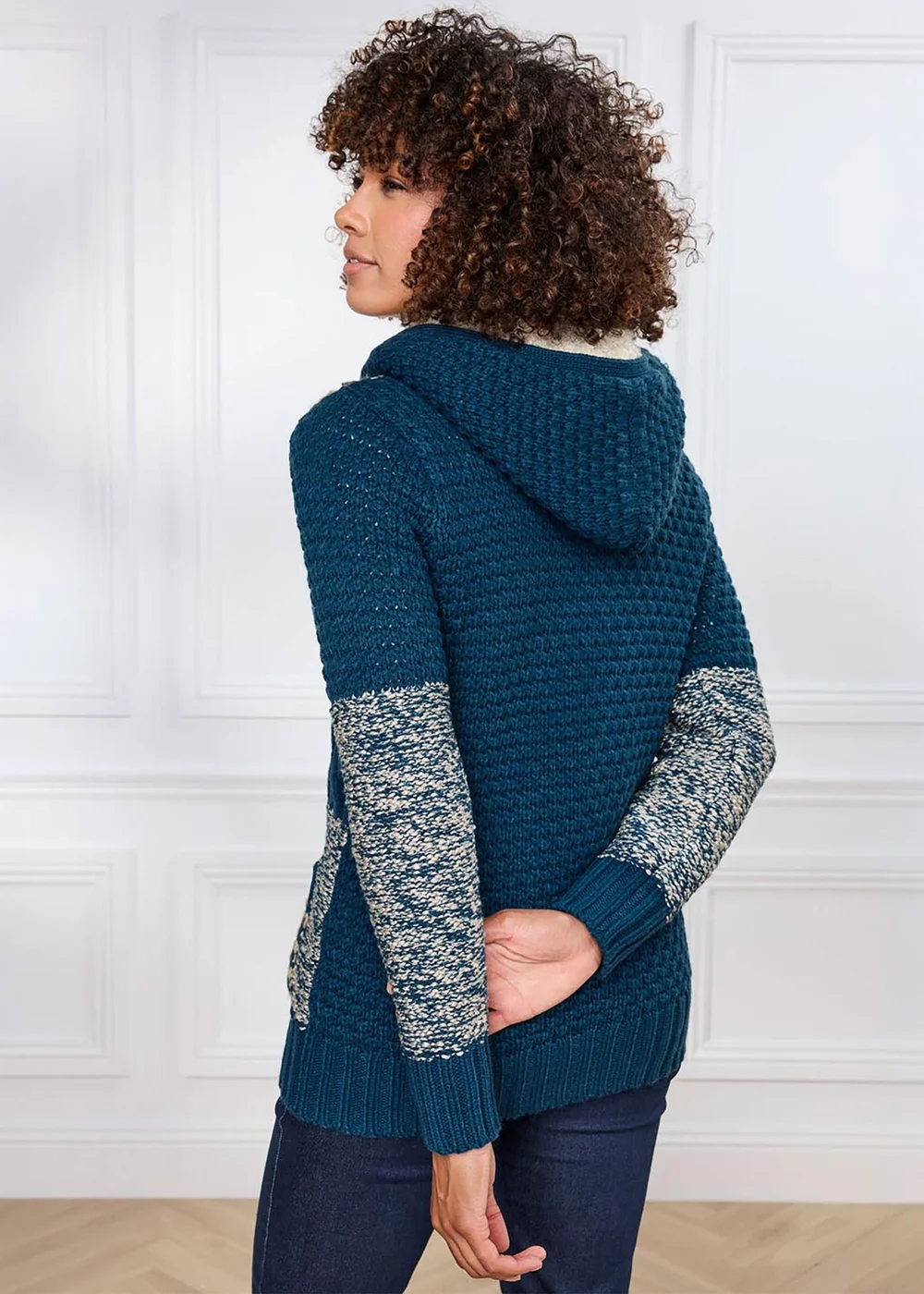 Cotton Traders Jade Hooded Knitted Zip Cardigan - 14 Image 3