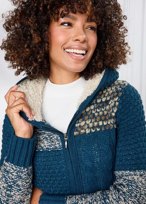 Cotton Traders Jade Hooded Knitted Zip Cardigan - 14 Image 4