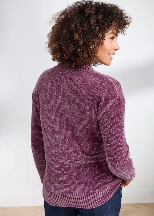 Cotton Traders Damson Chenille Snowflake Jumper - 20 Image 3