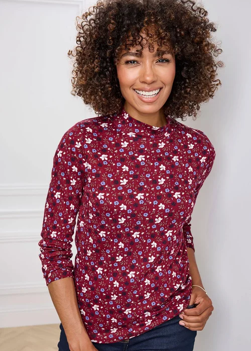 Cotton Traders Ruby Cosy Up Long Sleeve Print Turtleneck Top - 22 Image 2