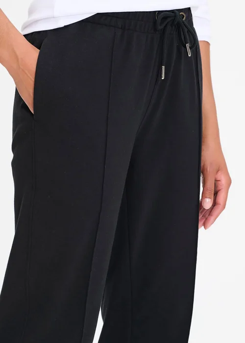 Cotton Traders Black Interlock Pintuck Joggers - S/L29 Image 3