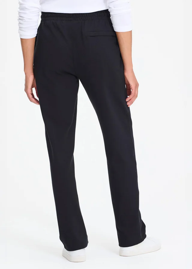Cotton Traders Black Interlock Pintuck Joggers