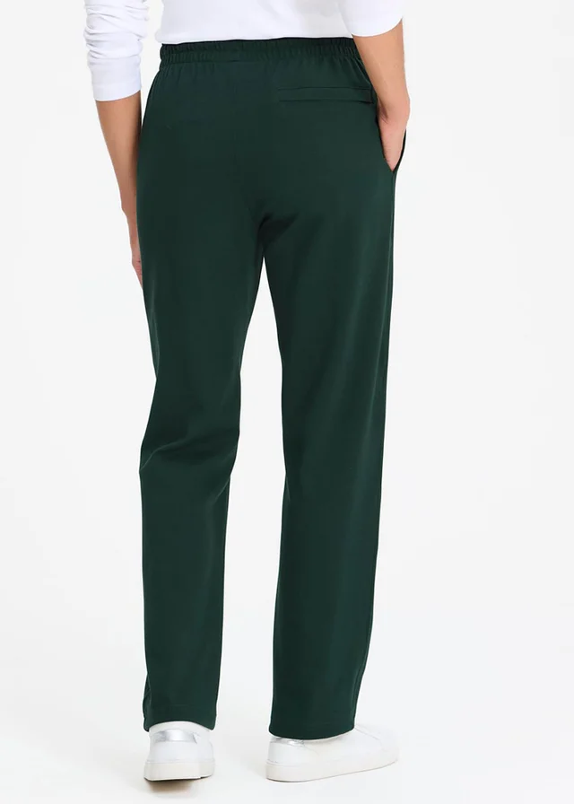 Cotton Traders Jewel Green Interlock Pintuck Joggers