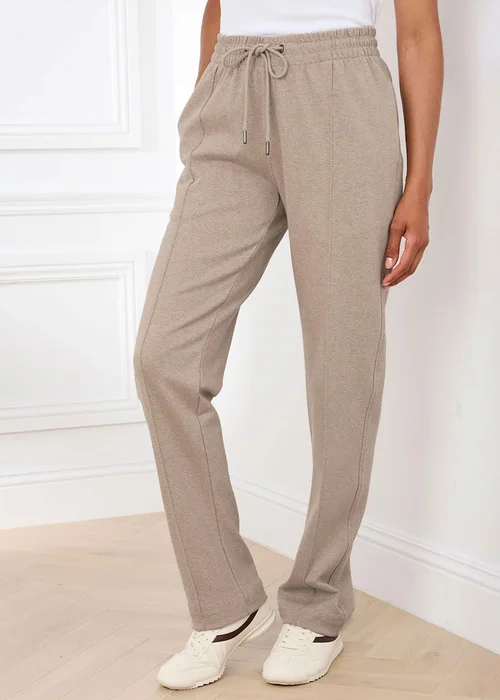 Cotton Traders Oatmeal Interlock Pintuck Joggers - 2XL/L27 Image 1
