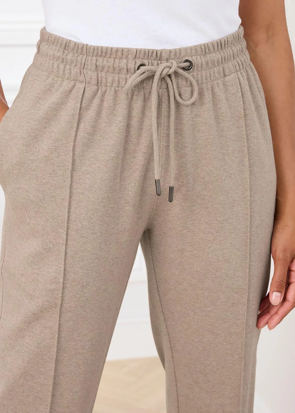 Cotton Traders Oatmeal Interlock Pintuck Joggers - 2XL/L27 Image 3