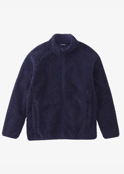 Cotton Traders Navy Flecked Borg Fleece Jacket - 3XL Image 4