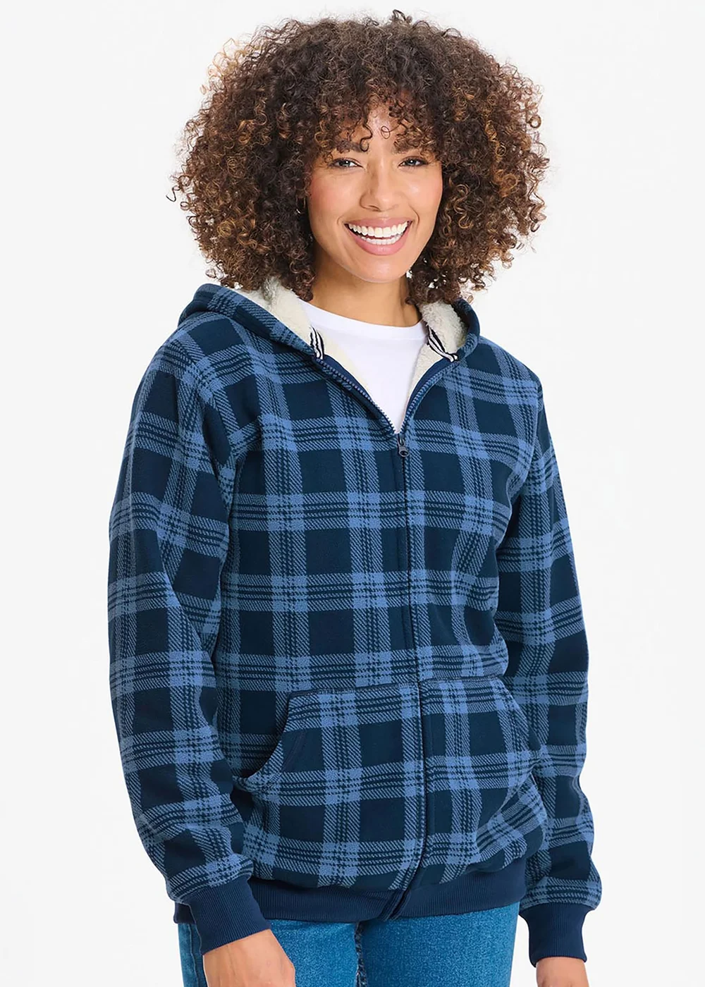 Cotton Traders Navy Cosy Fleece Jacket - 2XL Image 1