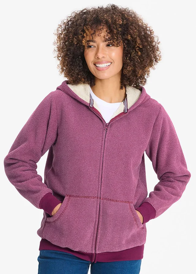 Cotton Traders Magenta Cosy Fleece Jacket