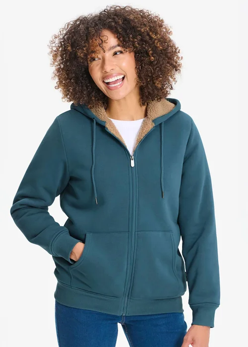 Cotton Traders Kingfisher Fleece Lined Jersey Zip Through Jacket - M Image 1