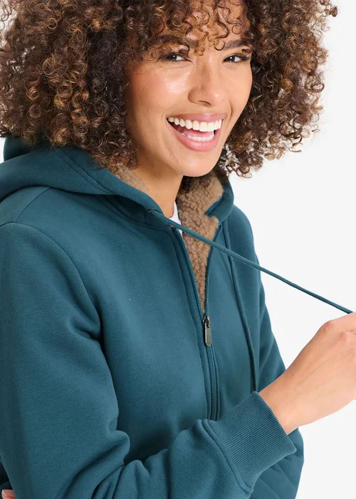 Cotton Traders Kingfisher Fleece Lined Jersey Zip Through Jacket - M Image 3