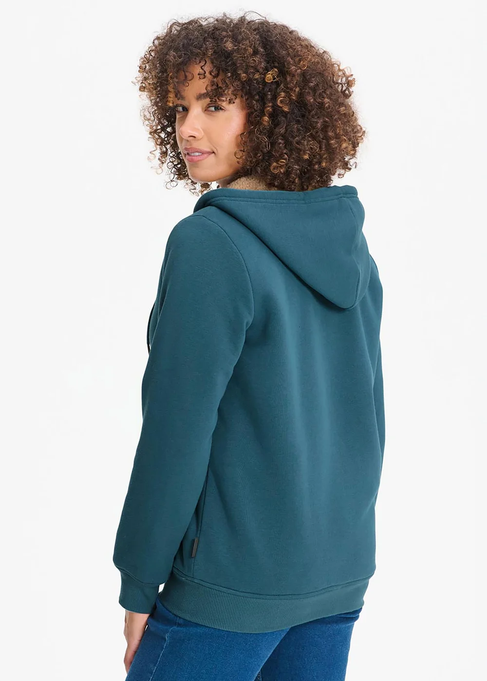Cotton Traders Kingfisher Fleece Lined Jersey Zip Through Jacket - M Image 2