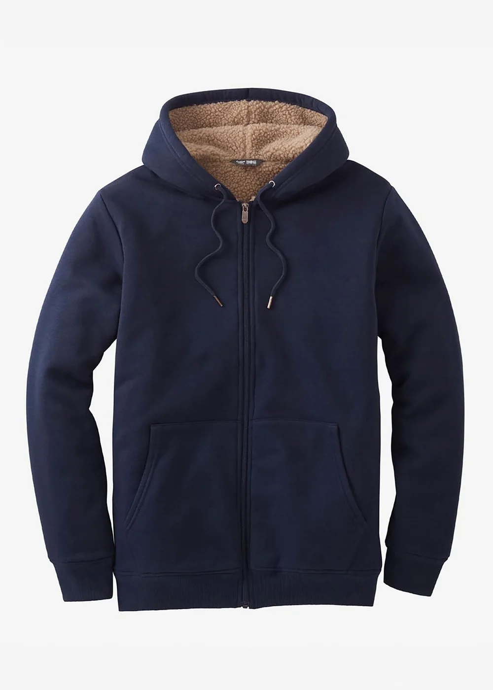 Cotton Traders Navy Fleece Lined Jersey Zip Through Jacket - L Image 4