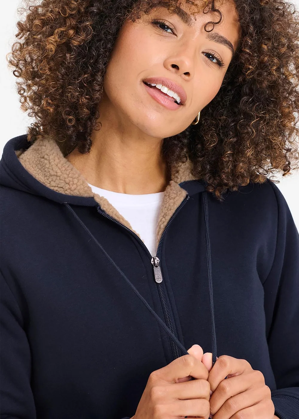 Cotton Traders Navy Fleece Lined Jersey Zip Through Jacket - L Image 3