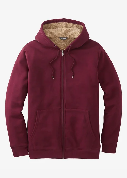 Cotton Traders Burgundy Fleece Lined Jersey Zip Through Jacket - XL Image 4