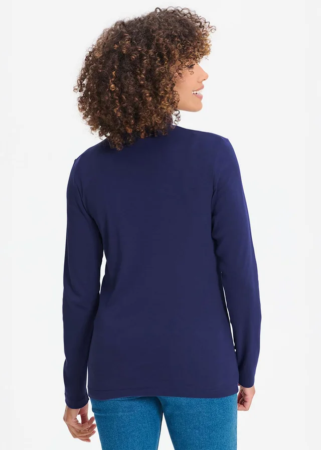 Cotton Traders Marine Long Sleeve Turtle Neck Base Layer