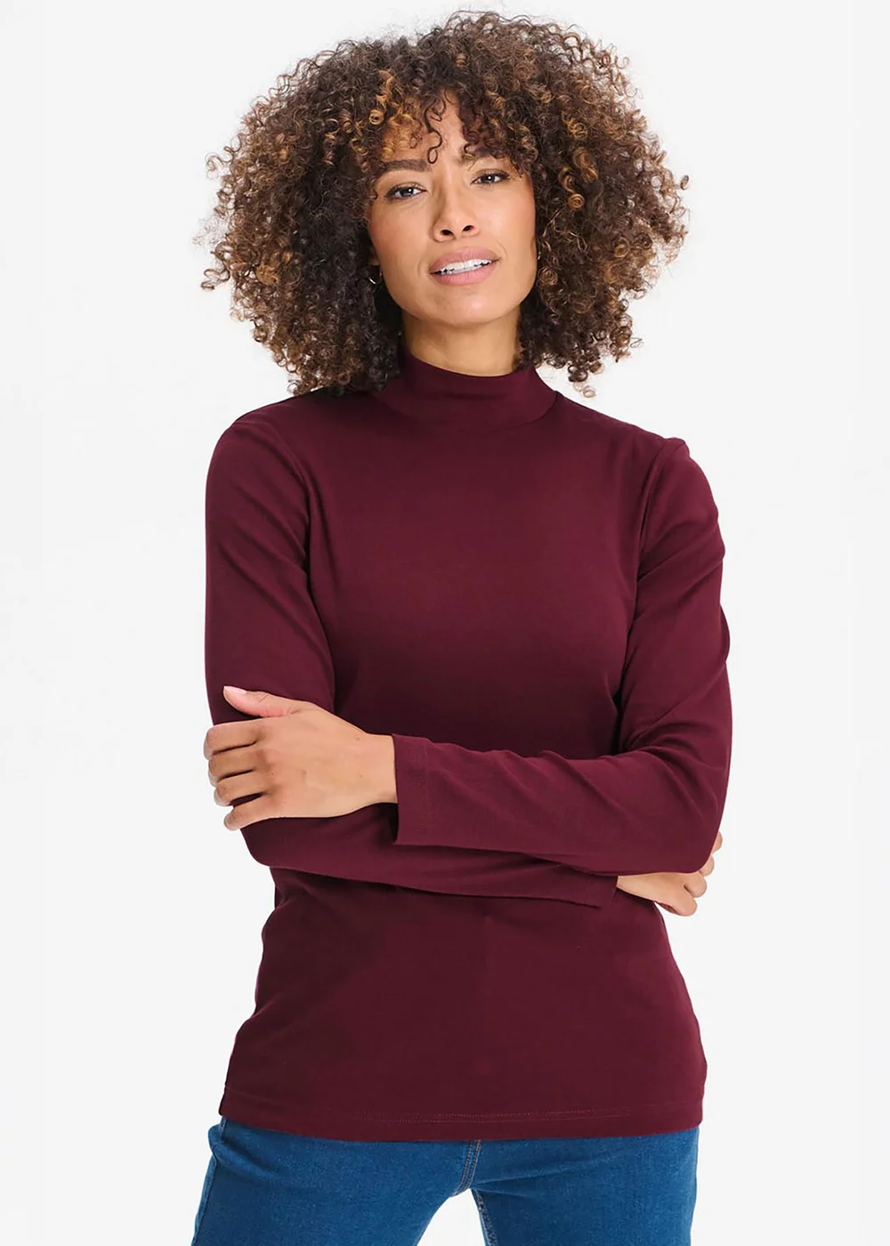 Cotton Traders Burgundy Long Sleeve Turtle Neck Base Layer - 4XL Image 1