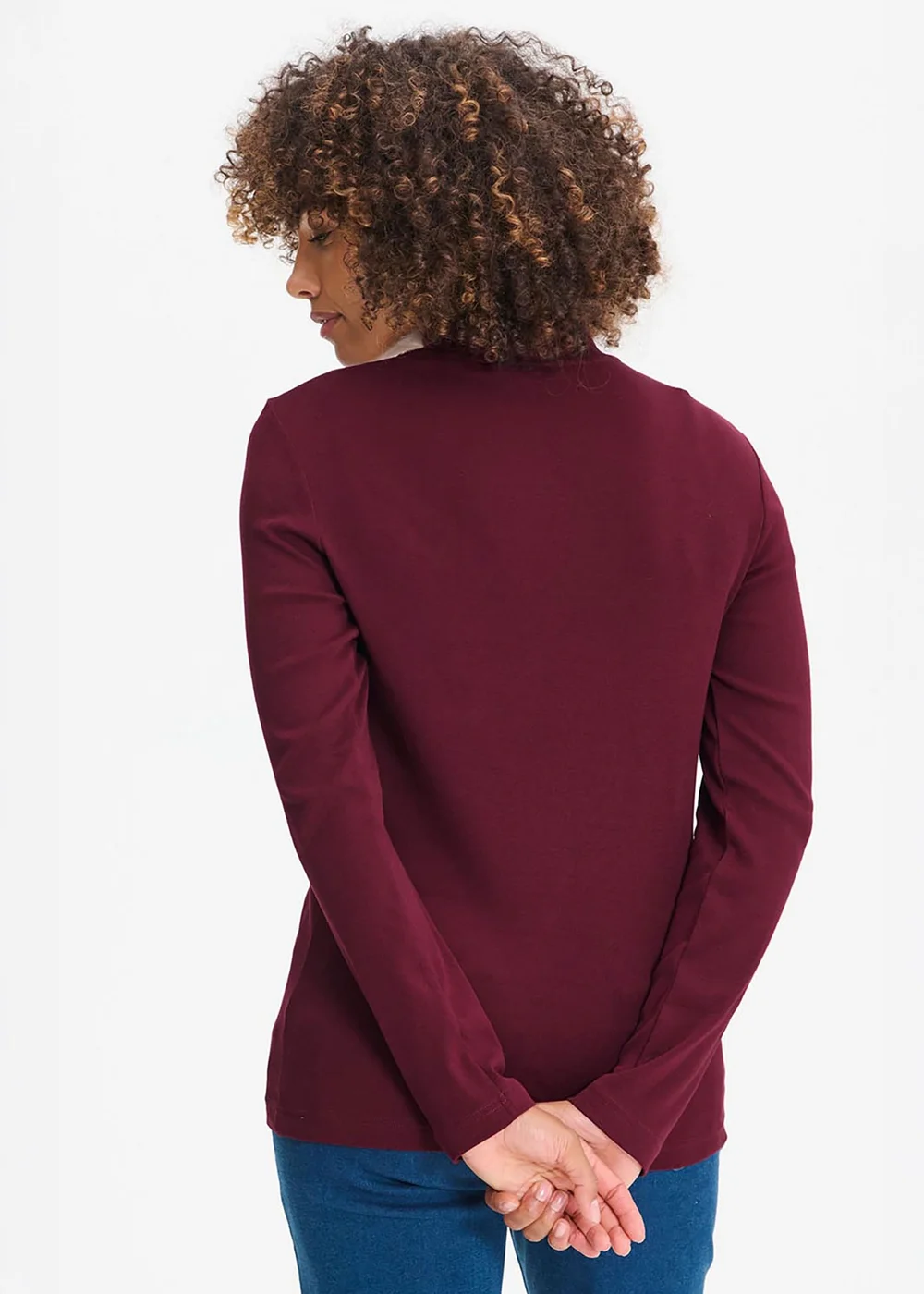 Cotton Traders Burgundy Long Sleeve Turtle Neck Base Layer - 4XL Image 2
