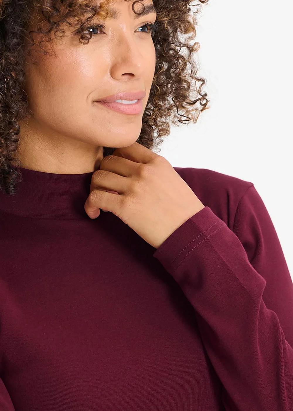 Cotton Traders Burgundy Long Sleeve Turtle Neck Base Layer - 4XL Image 3
