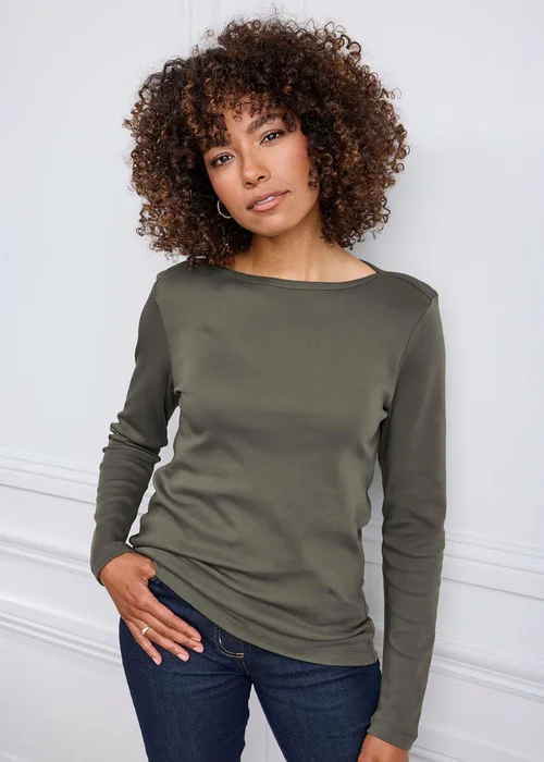 Cotton Traders Dark Forest Cosy Up Long Sleeve Boat Neck Top - 22 Image 2