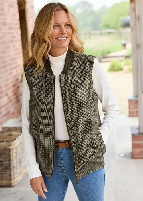 Cotton Traders Dark Forest Woven Gilet - 2XL Image 1