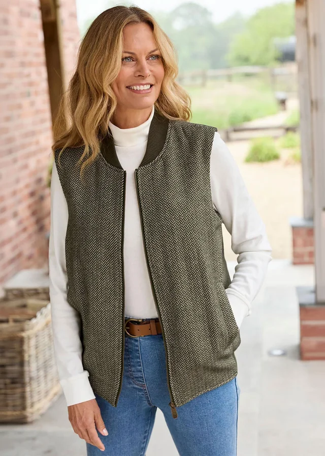 Cotton Traders Dark Forest Woven Gilet