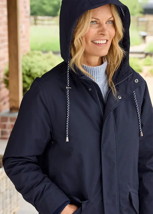 Cotton Traders Navy Waterproof Parka - 3XL Image 3