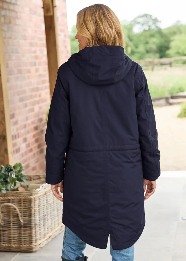Cotton Traders Navy Waterproof Parka