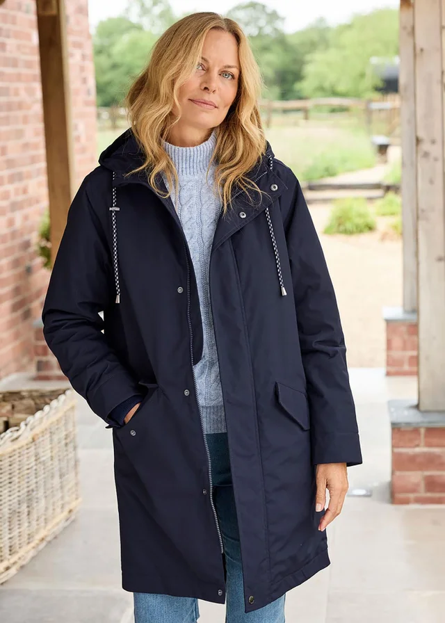 Cotton Traders Navy Waterproof Parka