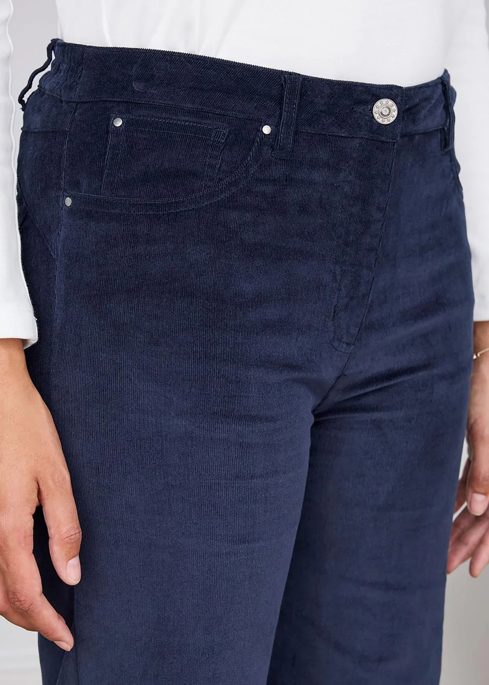 Cotton Traders Midnight Wide-Leg Stretch Cord Trousers - 20/L31 Image 4