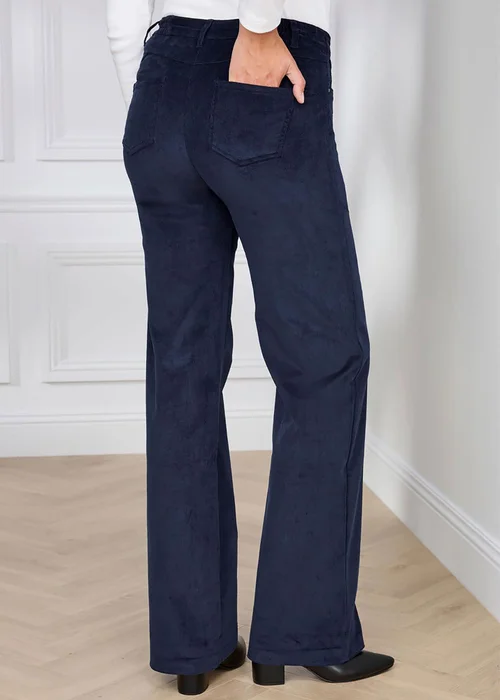 Cotton Traders Midnight Wide-Leg Stretch Cord Trousers - 20/L31 Image 3