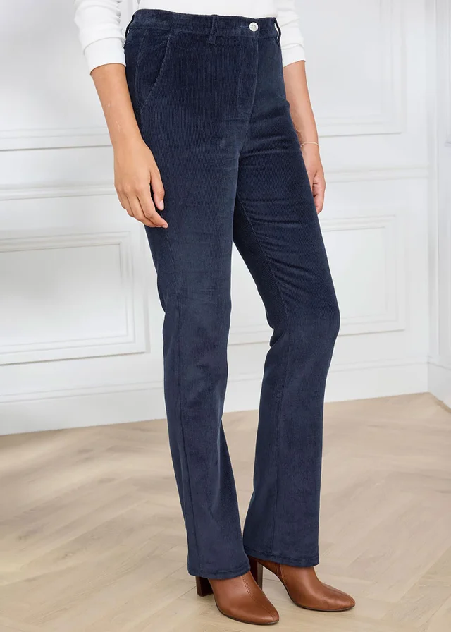 Cotton Traders Midnight Straight Leg Stretch Cord Trousers